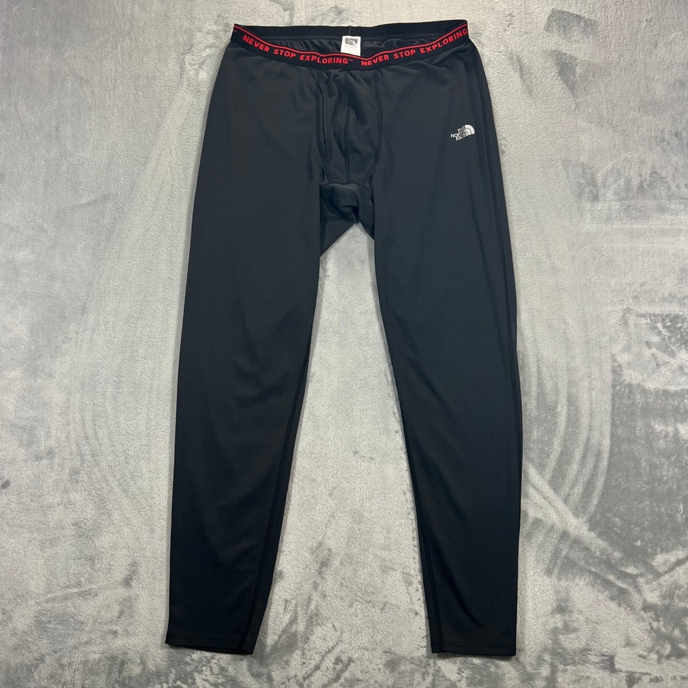 The North Face Mens L Base Layer Compression Tight Leggings Black Solid Bamboo